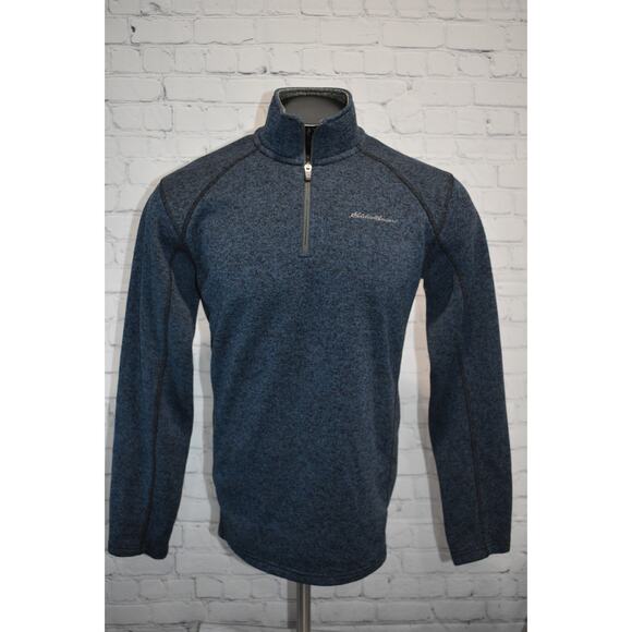 Eddie Bauer Mens Size Large Fleece Shirt Pullover 1/4 Zip Blue Performance - Picture 2 of 6